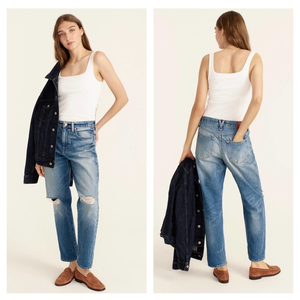 J Crew Slouchy Boyfriend Jean In Southern Sky Wash 31